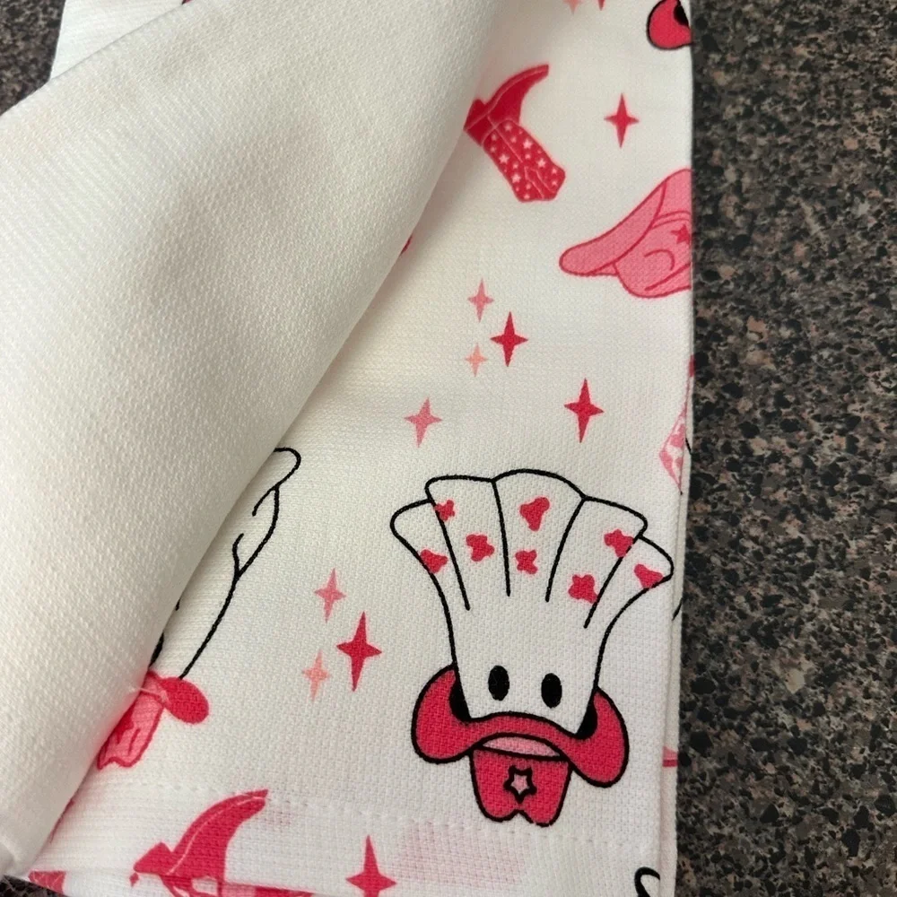 Isaac Mizrahi Let’s Go Ghouls Disco Ball Cowgirl Ghost Set Of 2 Kitchen Towels
